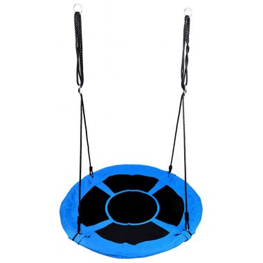 COIL Huśtawka dla dzieci ogrodowa gniazdo bocianie mocna wiszący siedzisko 120cm do 160kg niebieska