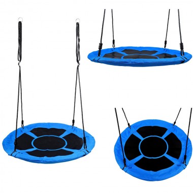 COIL Huśtawka dla dzieci ogrodowa gniazdo bocianie mocna wiszący siedzisko 100cm do 160kg niebieska