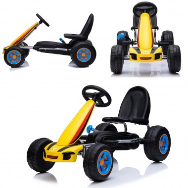 COIL Gokart dla dzieci DRAGON na pedały koła hamulec Super prezent żółty