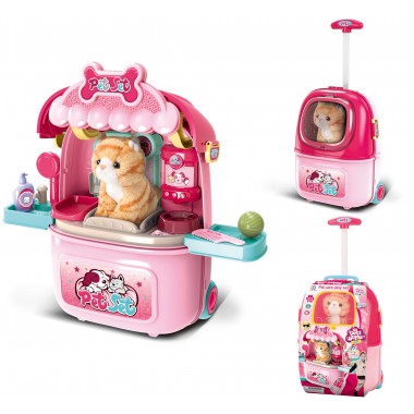 COIL Zestaw-walizka do opieki z kotkiem różowa