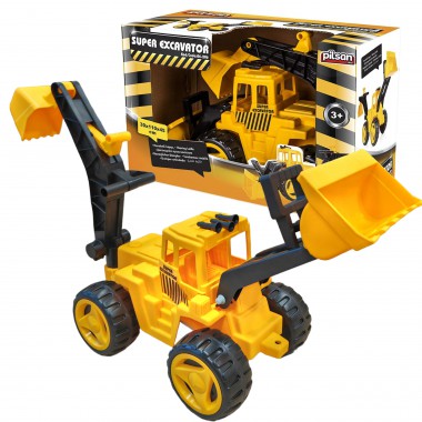 COIL Koparko-ładowarka duża ruchoma spychacz zabawka auto żółta