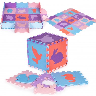COIL Mata edukacyjna piankowa duża puzzle składana dla dzieci i niemowląt fioletowa
