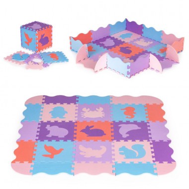 COIL Mata edukacyjna piankowa duża puzzle składana dla dzieci i niemowląt fioletowa