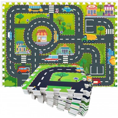 COIL Mata edukacyjna piankowa duża puzzle miasto ulice składana dla dzieci i niemowląt