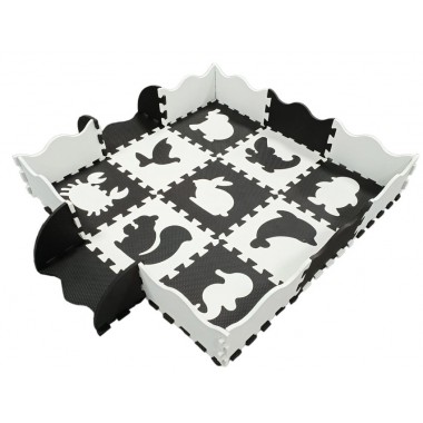 COIL Mata edukacyjna piankowa duża puzzle składana dla dzieci i niemowląt czarno-biała