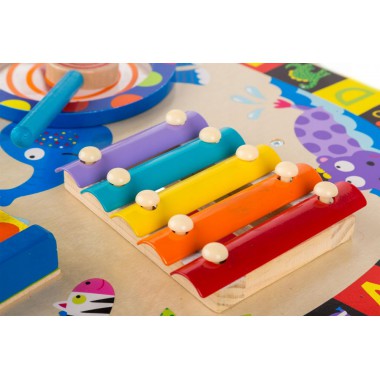 COIL Duży drewniany stolik edukacyjny sensoryczny zabawka dla dzieci 7w1
