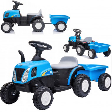 COIL Traktor na akumulator z przyczepą dla dzieci traktorek New Holland pojazd niebieski