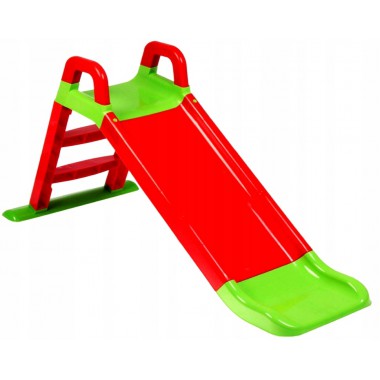 COIL Zjeżdżalnia ślizg duża dla dzieci 140 cm ogrodowa ślizgawka solidna z drabinką czerwono-zielona