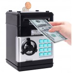 COIL Skarbonka sejf na monety banknoty bankomat pieniądze otwierana na kod pin wpłatomat czarno-srebrna