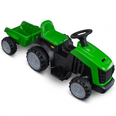 COIL Traktor na akumulator z przyczepką dla dzieci traktorek pojazd przyczepka zielony
