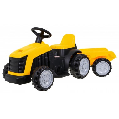 COIL Traktor na akumulator z przyczepką dla dzieci traktorek pojazd przyczepka żółty