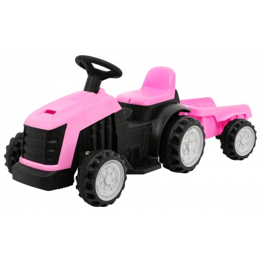 COIL Traktor na akumulator z przyczepką dla dzieci traktorek pojazd przyczepka różowy