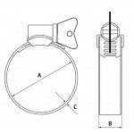 COIL Opaska zaciskowa ślimakowa z motylkiem 25-40mm W1