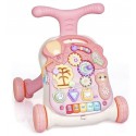 COIL Chodzik pchacz interaktywny dla dzieci 3 kolory jeździk edukacyjny stolik 3w1 różowy