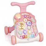 COIL Chodzik pchacz interaktywny dla dzieci 3 kolory jeździk edukacyjny stolik 3w1 różowy