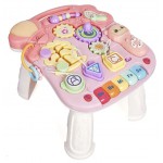 COIL Chodzik pchacz interaktywny dla dzieci 3 kolory jeździk edukacyjny stolik 3w1 różowy