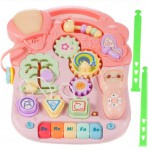 COIL Chodzik pchacz interaktywny dla dzieci 3 kolory jeździk edukacyjny stolik 3w1 różowy