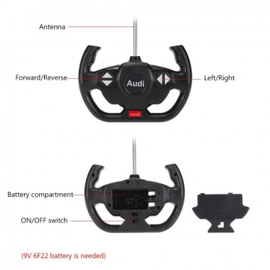 COIL Zdalnie sterowany samochód auto RC pilot AUDI R8 LMS pojazd biały 1:14 27MHz