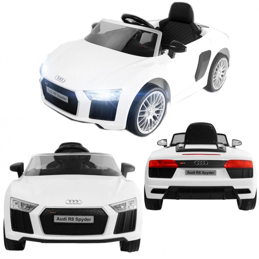 COIL Auto na akumulator pilot cabrio AUDI R8 SPYDER 2.4G dla dzieci światła LED