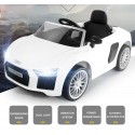 COIL Auto na akumulator pilot cabrio AUDI R8 SPYDER 2.4G dla dzieci światła LED