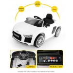 COIL Auto na akumulator pilot cabrio AUDI R8 SPYDER 2.4G dla dzieci światła LED