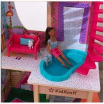 COIL Domek dla lalek drewniany duży + meble XXL akcesoria dla Barbie willa 145cm Kidkraft Pool Party