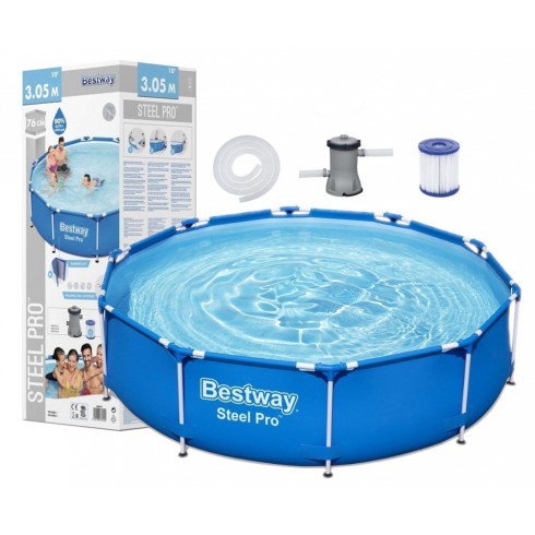 BESTWAY Basen ogrodowy stelażowy 305x76 cm 56679 zestaw z pompą