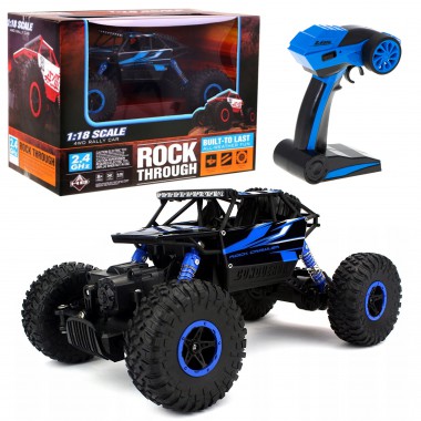 COIL Zdalnie sterowany samochód auto RC pilot 4x4 terenowy pojazd rock 1:18 niebieski