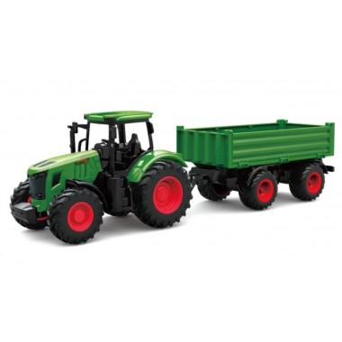 COIL Zestaw traktor z przyczepą duży pojazd skala 1:24 zielony