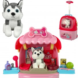 COIL Un ensemble - une valise avec un chien rose