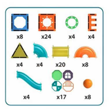 COIL Klocki magnetyczne konstrukcyjne edukacyjne duże 105 el. 3D tor dla dzieci