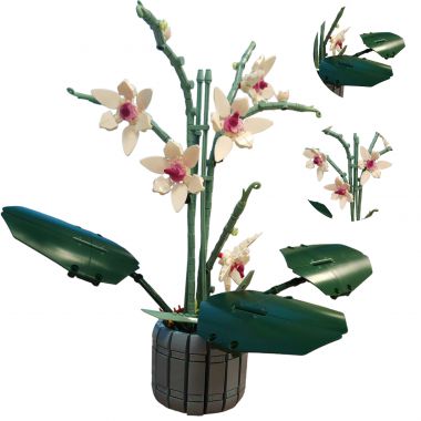 COIL Klocki konstrukcyjne zestaw kwiaty kwiat orchidea w doniczce 728 el.