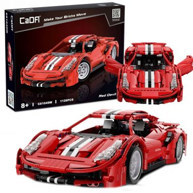 COIL Klocki konstrukcyjne zestaw mega 1126 el. elementów duży samochód sportowy RED DEVILS