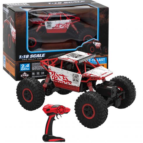 COIL Zdalnie sterowany samochód auto RC pilot 4x4 terenowy pojazd rock 1:18 czerwony COIL Zdalnie sterowany samochód auto RC pilot 4x4 terenowy pojazd rock 1:18 czerwony