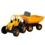 COIL Traktor z przyczepą ciągnik duży 70cm + zestaw łopatki grabki żółty COIL Traktor z przyczepą ciągnik duży 70cm + zestaw łopatki grabki żółty
