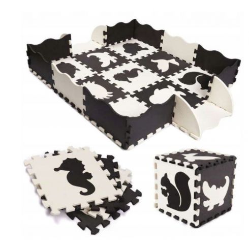 COIL Mata edukacyjna piankowa duża puzzle składana dla dzieci i niemowląt czarno-biała COIL Mata edukacyjna piankowa duża puzzle składana dla dzieci i niemowląt czarno-biała