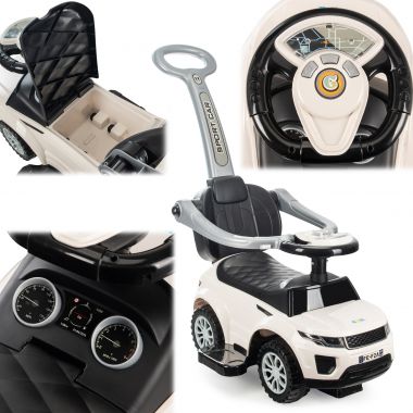 COIL Jeździk pchacz chodzi 3w1 autko dla dzieci duży samochód auto klakson muzyka biały