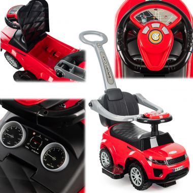 COIL Jeździk pchacz chodzi 3w1 autko dla dzieci duży samochód auto klakson muzyka czerwony