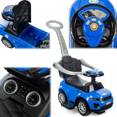 COIL Jeździk pchacz chodzi 3w1 autko dla dzieci duży samochód auto klakson muzyka niebieski