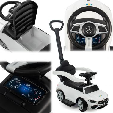 COIL Jeździk pchacz chodzik Mercedes 3W1 AMG Auto samochód duży dla dzieci klakson biały