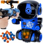 COIL Gra zręcznościowa dla dzieci strzelanie do celu Robot + 2 pistolet + 24 piłki niebieski COIL Gra zręcznościowa dla dzieci strzelanie do celu Robot + 2 pistolet + 24 piłki niebieski