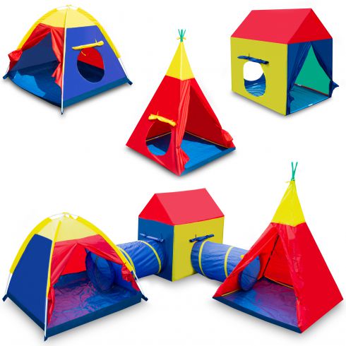 COIL Namiot dla dzieci domek Tipi do domu ogrodu wigwam + tunel zestaw 5w1 COIL Namiot dla dzieci domek Tipi do domu ogrodu wigwam + tunel zestaw 5w1