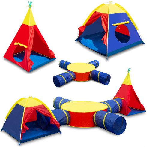COIL Namiot dla dzieci domek Tipi do domu ogrodu wigwam + tunel zestaw 7w1 COIL Namiot dla dzieci domek Tipi do domu ogrodu wigwam + tunel zestaw 7w1