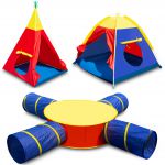 COIL Namiot dla dzieci domek Tipi do domu ogrodu wigwam + tunel zestaw 7w1 COIL Namiot dla dzieci domek Tipi do domu ogrodu wigwam + tunel zestaw 7w1