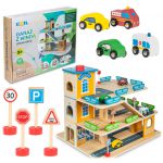 COIL Garaż parking samochodowy auta autka zestaw winda drewniany piętrowy COIL Garaż parking samochodowy auta autka zestaw winda drewniany piętrowy