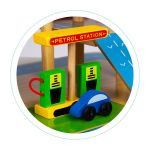 COIL Garaż parking samochodowy auta autka zestaw drewniany piętrowy z autkami helikopter COIL Garaż parking samochodowy auta autka zestaw drewniany piętrowy z autkami helikopter
