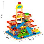 COIL Garaż parking samochodowy auta autka zestaw drewniany piętrowy z autkami helikopter COIL Garaż parking samochodowy auta autka zestaw drewniany piętrowy z autkami helikopter