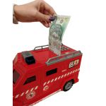 COIL Skarbonka na monety banknoty świnka prezent na pieniądze otwierana interaktywna auto straż pożarna