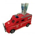 COIL Skarbonka na monety banknoty świnka prezent na pieniądze otwierana interaktywna auto straż pożarna