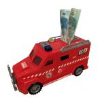COIL Skarbonka na monety banknoty świnka prezent na pieniądze otwierana interaktywna auto straż pożarna